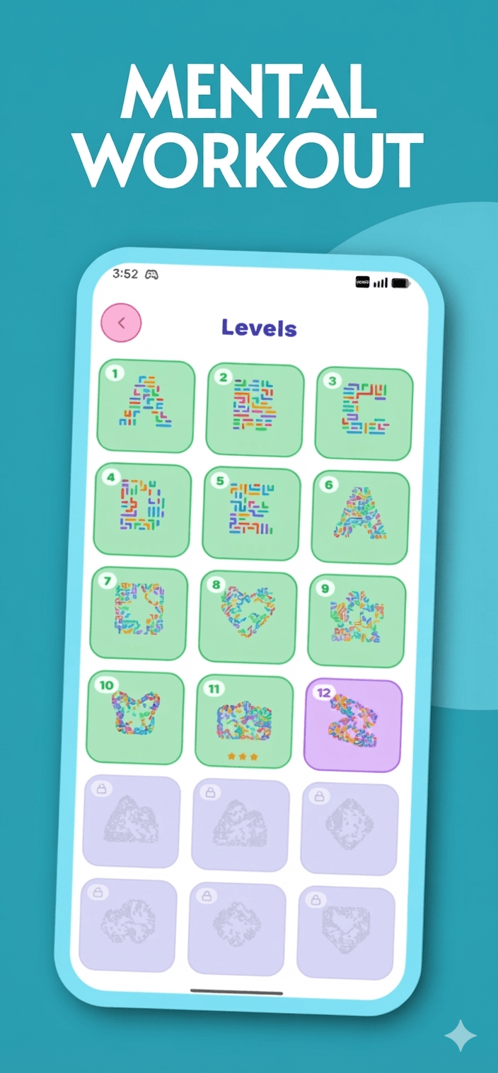 Arrow Game level select screen with completed levels, star ratings and locked levels